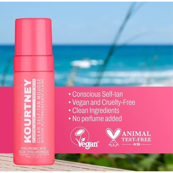 NEW Kourtney Kellar Clear Self Tan Face Drops Hyaluronic Acid Tanning Vegan - Picture 4 of 8